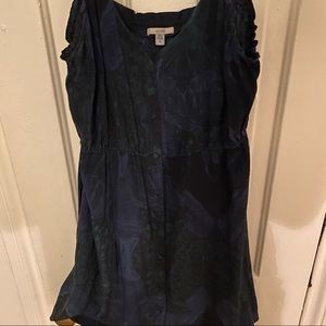 Ecote silk button up dress with pockets size L
